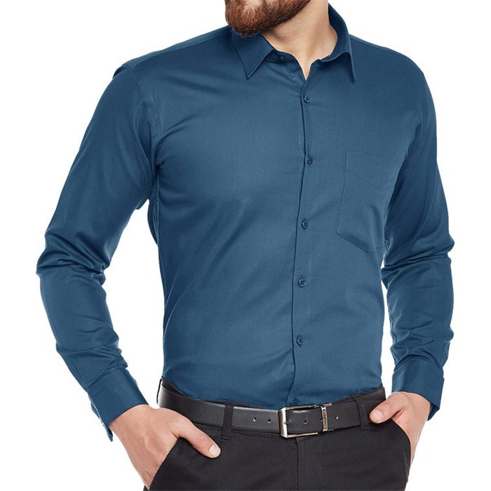 Men's formal shirt in teal, manufactured by Platinum Apparel